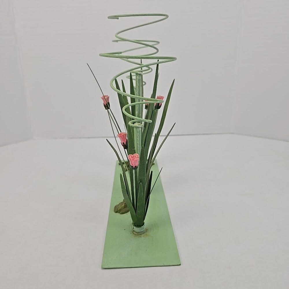 Vintage Air Plants Holders Display Planter Tillandsia Tole Metal Lily Pads Frogs - Picture 8 of 16
